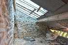 rebuilding wall lean-to house les guis virlet puy de dome france