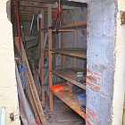 shelves in downhill lean-to les guis virlet puy de dome france