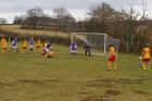 fc pionsat st hilaire shot from free kick well wide le quartier french football foot puy de dome league division 3 ligue trois fevrier february 2009 copyright free photo royalty free photo
