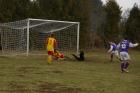 fc pionsat st hilaire le quartier incredible goalmouth scramble keeper smothers french football foot puy de dome league division 3 ligue trois fevrier february 2009 copyright free photo royalty free photo