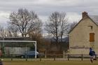 fc pionsat st hilaire suicide backpass keeper miscues neuf eglise score a tap in french football pyramid level 14 foot francaise pyramide niveau quatorze mars march 2009 copyright free photo royalty free photo